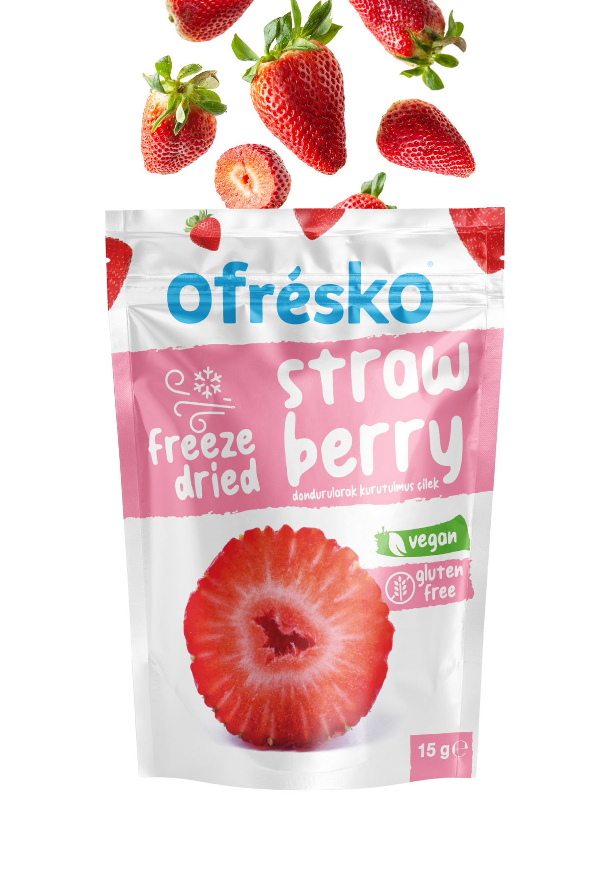 Ofrésko Kuru Meyve Cipsi Çilek – Dondurularak Kurutulmuş Sağlıklı Atıştırmalık – Freeze Dried Çilek