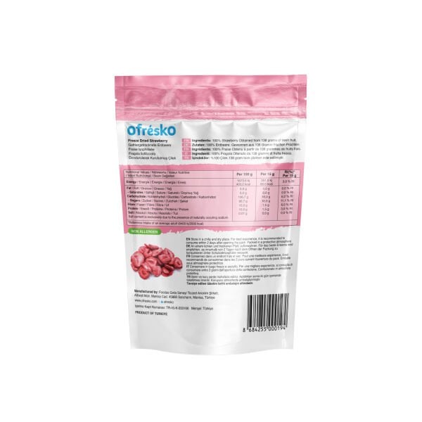 Ofrésko Freeze Dry - Dondurularak Kurutulmuş Çi̇lek 15 g Doypack