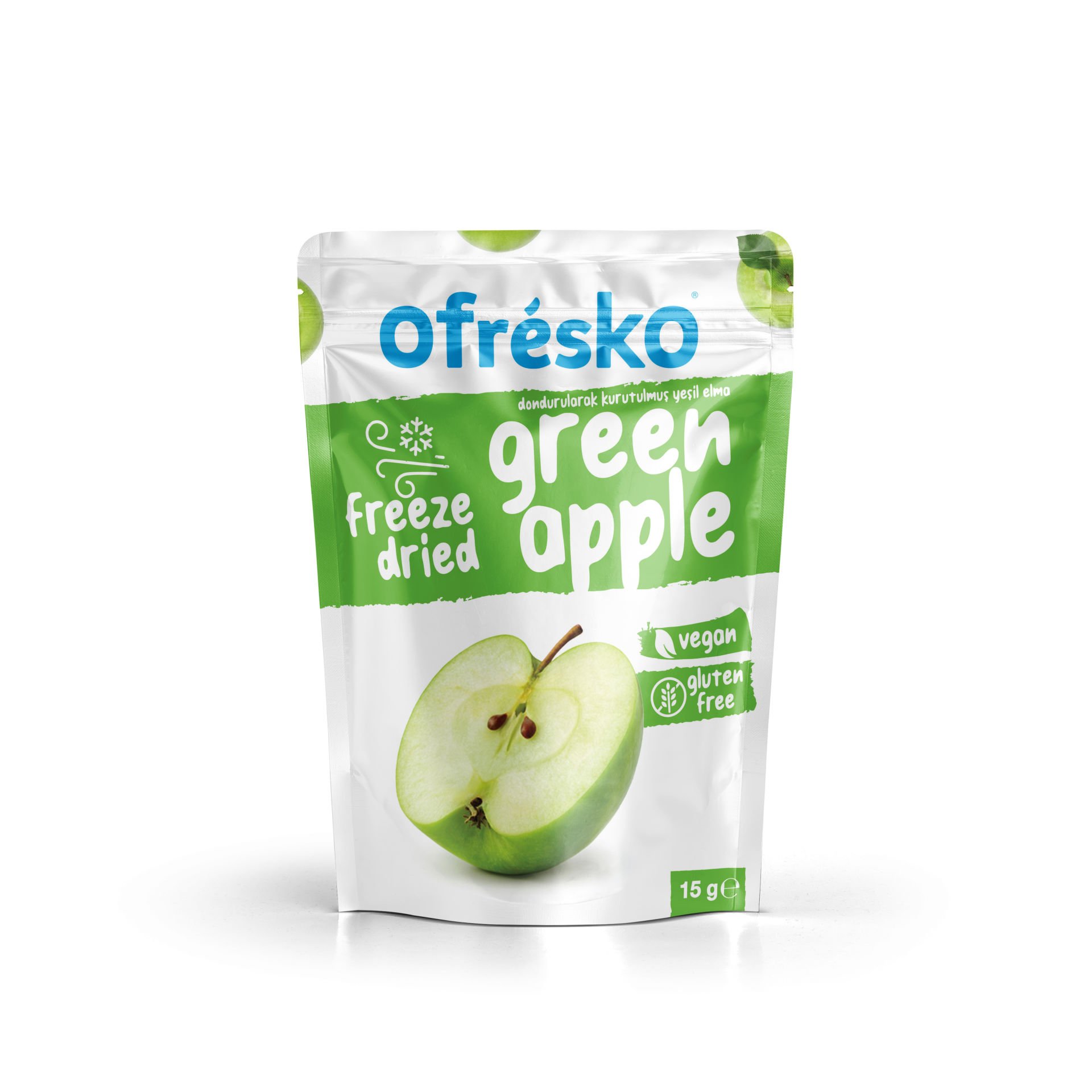 Ofrésko Freeze Dry - Dondurularak Kurutulmuş Yeşi̇l Elma 15 g Doypack