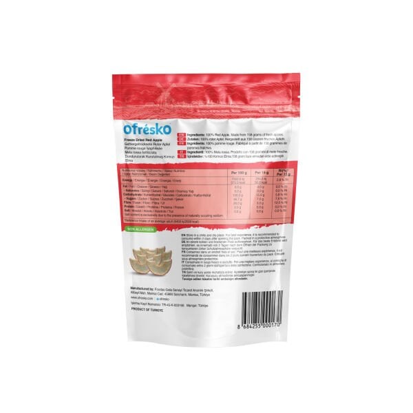 Ofrésko Freeze Dry - Dondurularak Kurutulmuş Kırmızı Elma 15 g Doypack