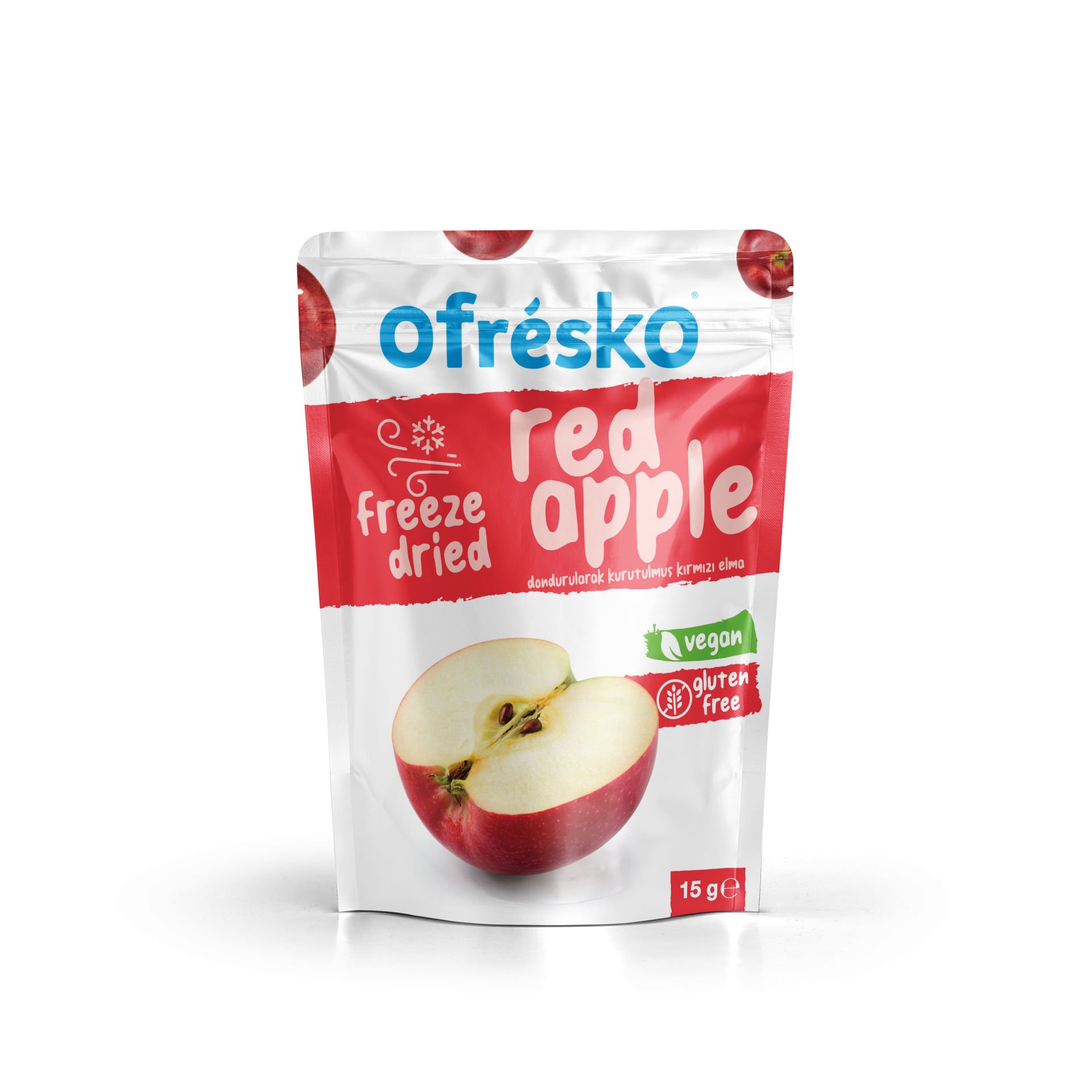 Ofrésko Freeze Dry - Dondurularak Kurutulmuş Kırmızı Elma 15 g Doypack