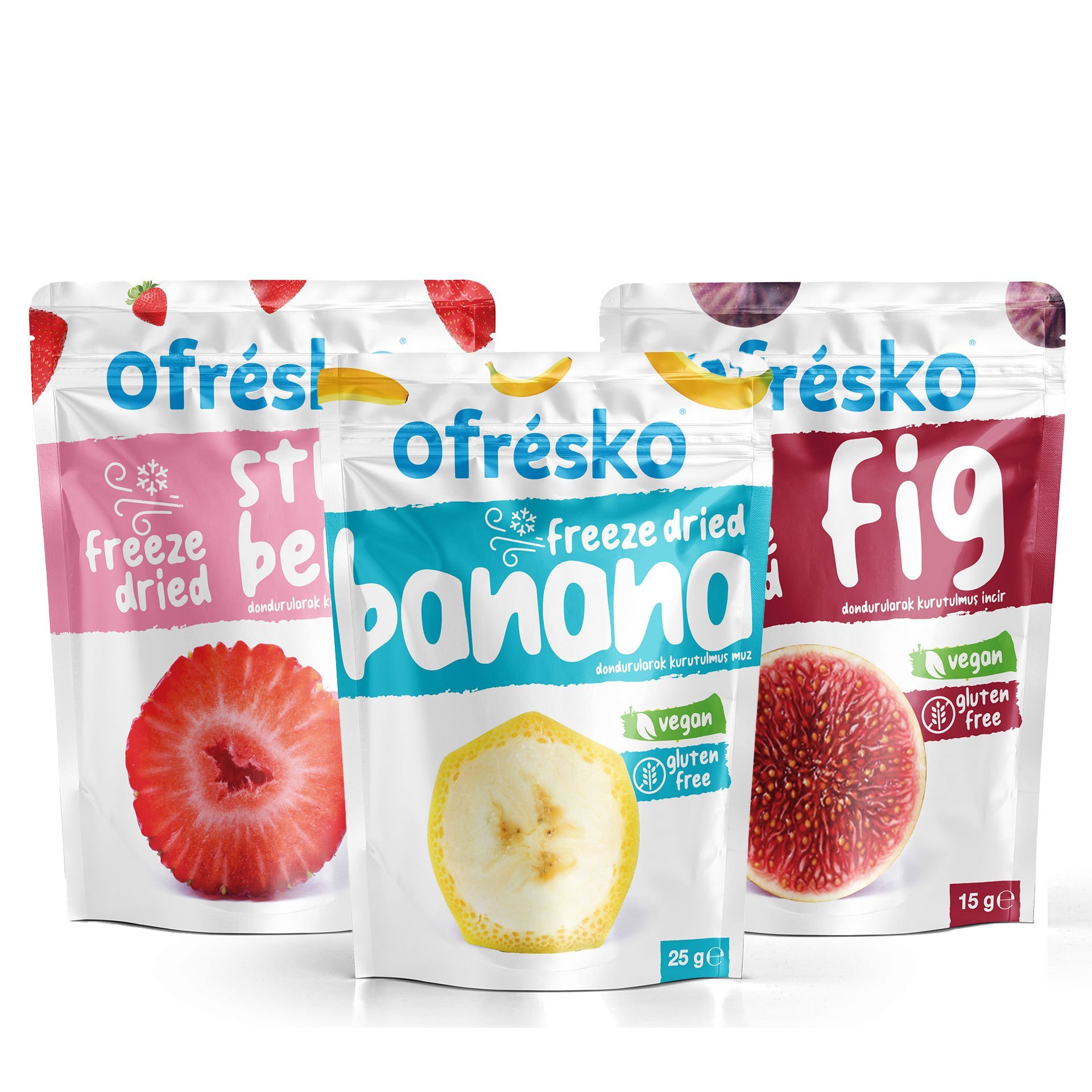 Ofrésko Mix Freeze Dry - Dondurularak Kurutulmuş  Çi̇lek, Muz, İnci̇r