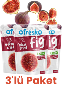 Ofrésko İncir Kuru Meyve Cipsi Freeze Dry 3'lü Paket - Dondurularak Kurutulmuş Kuru Meyve Incir